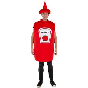 Dress-Up-America Ketchup Bottle Costume - Tomato Ketchup Unisex Dress Up - Kids and Adult Sizes (Adult)