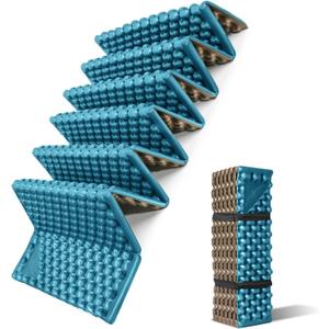 Foam Camping Pads for Hiking, Ultralight Closed Cell Mattress, Waterproof Soft Mat for Adults, Wide Picnic Yoga Mats, Folding Sleeping Pad for Outdoor Backpacking (Blue-1Pack)