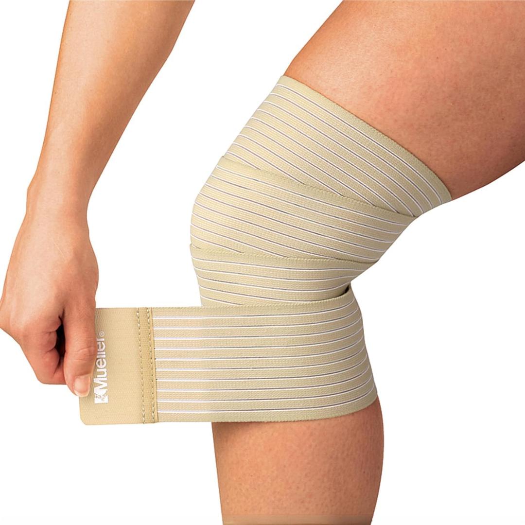 MUELLER Sports Medicine All-Purpose Support Wrap for Men and Women, Adjustable Compression for Joint and Muscle Support, Beige (Extra Long (Pack of 1))