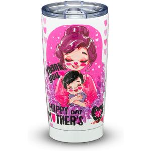 20oz Mom Tumbler Insulated Thermal Coffee Cup - Portable Travel Mug with Cute Cartoon Patterns, Leak-Proof for Mom, Great Mothers Day Gift for Daily Use Office OutdoorWhite