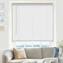 UNISHADES Blinds for Indoor Windows 1" Vinyl L-Shaped Slats Cordless Mini Blinds for Home, 35" W × 64" H - White