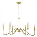 Miluolan Gold Chandelier, 6-Light Chandelier for Dining Room, Bedroom, Foyer, Living Room, Kitchen Island, Entryway, Office, Bar, Farmhouse Decor