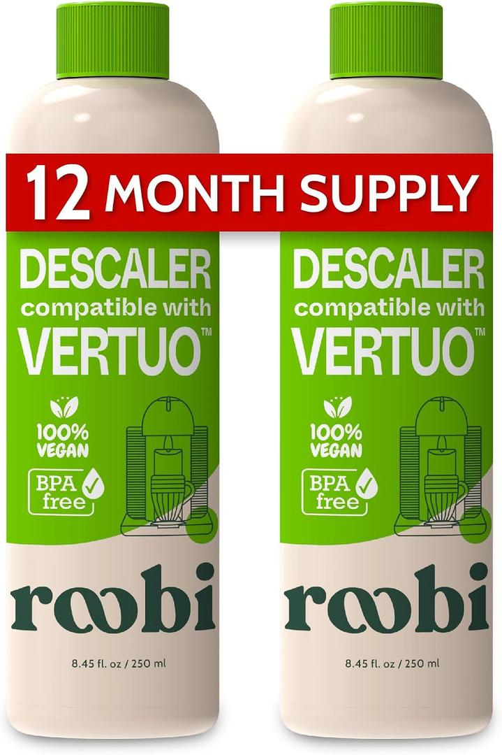 Roobi Nespresso Vertuo Compatible Descaling Solution, 2 Pack, EXP DATE 4/19/2028