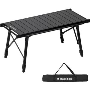 BLACKDOG Folding Camping Table for Outdoor, Portable IGT Table with Detachable 3 Units for Camp, Aluminum Table with Adjustable Height for Picnic Backyards Beach