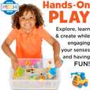 Creativity for Kids Sensory Bin: Construction Zone Playset - Preschool Learning Activities, Excavator Toys for Boys Ages 3-5+, Outdoor Toys and Gifts for Kids