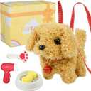 Plush Toys Walking Dog Toys that Can Walk, Bark and Wag Tail,Interactive Electronic Pet Toys Puppy with Leash,Easter Christmas Birthday Gift for Toddlers Kids