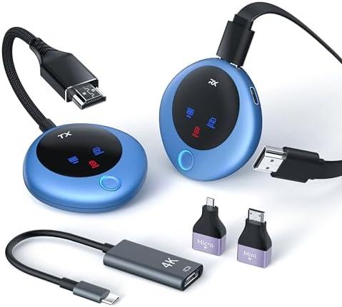 TPUFO Wireless HDMI Transmitter and Receiver, 4K Decode 1080P Output, 2.4G/5G Plug & Play, for Streaming Video/Audio/Files, Audio Sync, USB-C to HDMI Adapter, No Need App/Bluetooth/WiFi