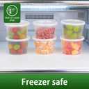50set - 16oz Plastic Deli Container with lids, Airtight, for Slime, Soup, Meal Prep, BPA Free, Stackable, Leak Resistant, Microwave/Freezer Safe