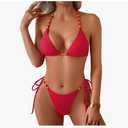 Swimall Women's Thong Bikini Set Sexy String High Cut Triangle Swimsuit Two Piece Brazilian Bathing Suit, Medium