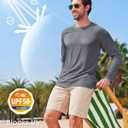 Boladeci Men's UPF 50+ Sun Protection UV SPF Shirts Long Sleeve Lightweight Quick Dry Swim T-Shirts Rash Guard (Gray, M)