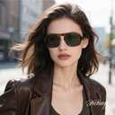 Jectieey Square Aviator Sunglasses Womens - Trendy Sun Glasses for Women Men UV Protection Lightweight Comfortable Shades