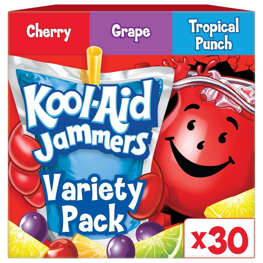 Kool-Aid Variety Pack, 30 ct Box Tropical Punch, Grape & Cherry, 6 fl oz (EXP 12/02/26)