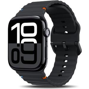 TiMOVO Sport Band Compatible with Apple Watch 42mm (Series 11/10) 41mm 40mm 38mm for Women Men (2025), Soft Silicone Replacement Strap for iWatch Series 9/8/7/6/5/4/3/2/1/SE 3 2 1, Black