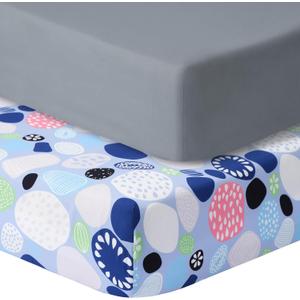 Baby Crib Sheets for Boys Girls, 2 Pack Fitted Crib Sheet for Standard Crib and Toddler Mattress, Soft Microfiber Baby Sheet 52x28x8in. (Cobblestone & Dark Gray) Baby Crib Sheets for Boys Girls, 2 Pack Fitted Crib Sheet for Standard Crib and Toddler Mattress, Soft Microfiber Baby Sheet 52x28x8in. (Cobblestone & Dark Gray)