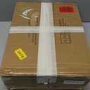 IBUYKE Small 12" H Footrest Stool, Square PU Foot Stool with Metal X-Leg, Multi-Use as Small Side Table, Step Stool for Living Room, Bedroom, Entryway, Office, Light Brown WBD012J