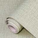 Green Grasscloth Peel and Stick Wallpaper 17.3"x120" Faux Linen Textured Contact Paper Removable Self Adhesive Vinyl Wallpaper for Bedroom Bathroom Kitchen Cabinets