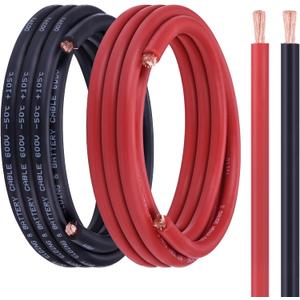 2 Gauge Battery Cable, 15FT Red + 15FT Black 2 AWG Welding Cable, Stranded Oxygen-Free Copper Wire for Automotive, Battery, Solar, Marine and Generator