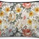 Floral Makeup Bag, Vintage Floral Pouch for Women, Aesthetic Makeup Bag, Flower Gifts for Women, Gifts for Flower Lovers, Colorful Garden Flowers Makeup Pouch