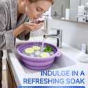 Face Bowl for Ice with Built-in Ice Tray  Collapsible Silicone Facial Ice Bath Bowl for Cold Plunge Therapy, Skin Tightening & Acne Relief  Portable Spa Tool for Home & Travel(Purple)