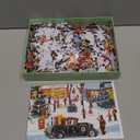 Vintage Christmas Town Jigsaw Puzzles for Adults 500 Pieces Winter Holiday Scene with Classic Cars, Festive Shoppers, Decorated Tree & Snowy Streets - Family Challenge Puzzle 23"x15"