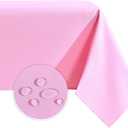 Rectangle Tablecloth Water and Stain Resistant Washable Table Cloth Selected Wrinkle Free Polyester Table Cover for Dining, Parties, Camping (60 x 84 Inch, Pink)