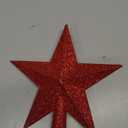 Aneco Red Glitter Mini Christmas Tree Topper Shatter-Proof 8 Inch Christmas Tree Decoration Treetop for Holiday Ornament or Home Decor