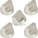 BlueStars [Upgraded] W11159630 W11023139 Surface Burner Knob Control Knob Compatible with Whirlpool Gas Range - Replaces KIP 5T09 AP6284486 4813782 PS12347845 - Stainless Steel - Pack 5