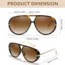 TJUTR Oversized Aviator Sunglasses for Women & Men, Retro Luxury Designer Sunglasses Big Shield Shades with UV Protection