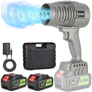 Leaf Blower Cordless Battery Charger, Electric Cordless Leaf Blower Handheld, and Lightweight with High Speed Power for Lawn Or Patio Portable Air Blowers 21V Grey