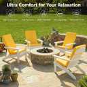 Outdoor Adirondack Chair Cushions Set of 4 - Removable Covers, Water-Repellent, Fade-Resistant, Non-Slip Bottom & Securing Straps, Universal Fit for Most Adirondack & Rocking Chairs - Yellow, 45''x20''