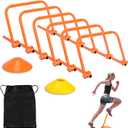 Agility Speed Training Hurdles, Adjustable Agility Training Hurdles for Football, Basketball, Soccer Hurdles Training Equipment Set of 6 with Bag