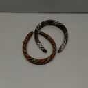 VIVIAN & VINCENT 2 Pack of Womens Fall Scottish Tartan Headbands Headwraps Hair Band with Bow Orange and Brown Plaid