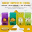 Pill Organizer Monthly - 31 Day Am/Pm Daily 32 Pill Cases for Each Day, Organizer Box for Vitamins, Medicine and Medication