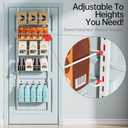 Delamu Adjustable Cabinet Door Organizer, 6-Tier Hanging Spice Rack Organizer, Metal Over the Door Pantry Organizer, Pantry Organizers and Storage Shelves for Kitchen Bathroom Laundry Room, White M
