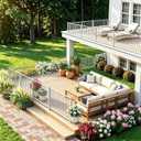 2FT White Deck Railing Kit for Deck, Porch, Patio & Balcony