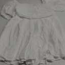 Womens Off The Shoulder Summer Shorts - Dresses 2025 Short Lantern Sleeve Ruffle Elastic Waist A-Line Casual Mini Shorts Dress, 2XL,White