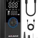 Tire Inflator Portable Air Compressor, Cordless Air Pump for Car Tires with Pressure Gauge, Battery & 12V DC Dual Power Bike Tire Pump, 150PSI Portable Tire Inflator for Car, Motorcycle, Bicycle, Ball (Blue)