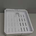 1 Pack Expandable Pull Out Cabinet Organizer 21"Deep With Raising Pad for Framed Cabinets, Upgrade 3 Slide Rails Slide Out Drawers, Roll Out Shelves Adhesive,Adjustable Width 12.05"-20.4"White