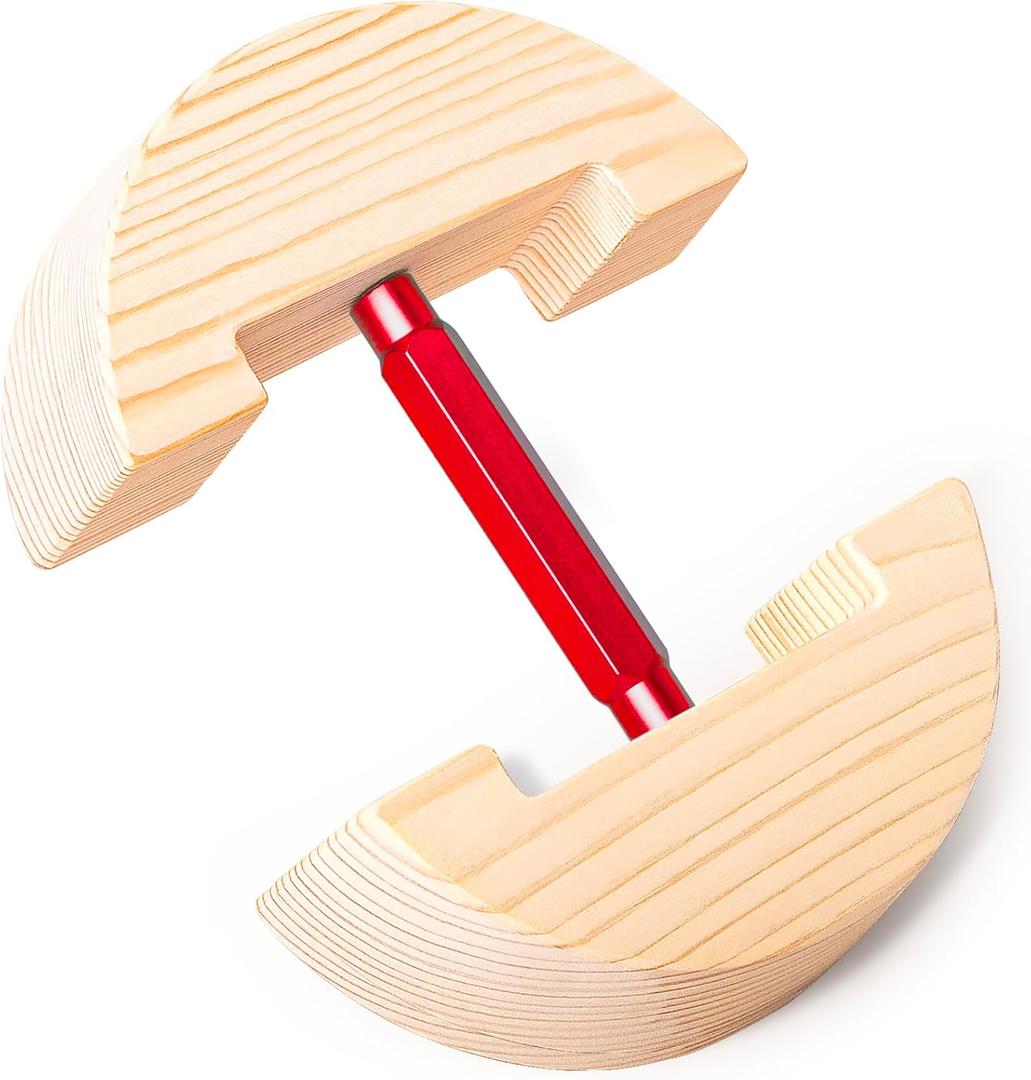 Hat Stretcher for Fitted Hats, Cowboy Hat Stretcher Fitted Hat 7 to 8 1/2, Adjustable Wooden Hat Jack Stretcher Fits All Caps (Large, Round Square Red)