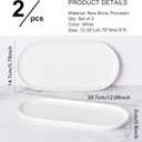 2 x Oval Platter Oval Trays 2 Pack for Entertaining, White Plates Serving Dish for Wedding Party Restaurant Home Steak Meat Taco Sushi Appetizer Cake, New Bone Porcelain, 12 x 5.78 Inches, White