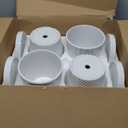Brajttt Flower Pots - 6 Inch Succulent Pots with Drainage, Indoor/Outdoor Round Planters with Saucer, White Cactus Planters with Hole, 4 Pack
