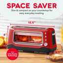 Dash Clear View Toaster - Features Large Window & Extra-Wide Slots - Auto-Shut Off Feature - Bagel Functions, & Seven-Browning Levels - 1-Touch Defrost - Red