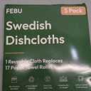 FEBU Swedish Dishcloths for Kitchen | 5 Pack Watercolor Reusable Paper Towels Washable | Swedish Dish Towels | Non-Scratch Cellulose Sponge Cloths | No Odor, Biodegradable Cleaning Cloths