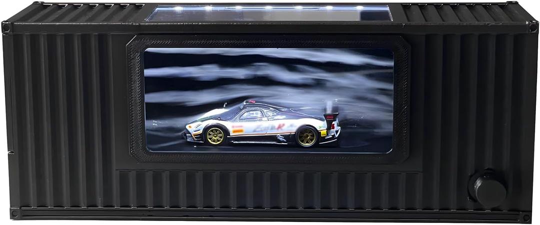 Desktop Wind Tunnel, Wind Tunnel for 1:64 Car Display, MINI Black Desktop Wind Simulator Display Stand, Display Stand, for Collectors and Hobbyists, Black Color