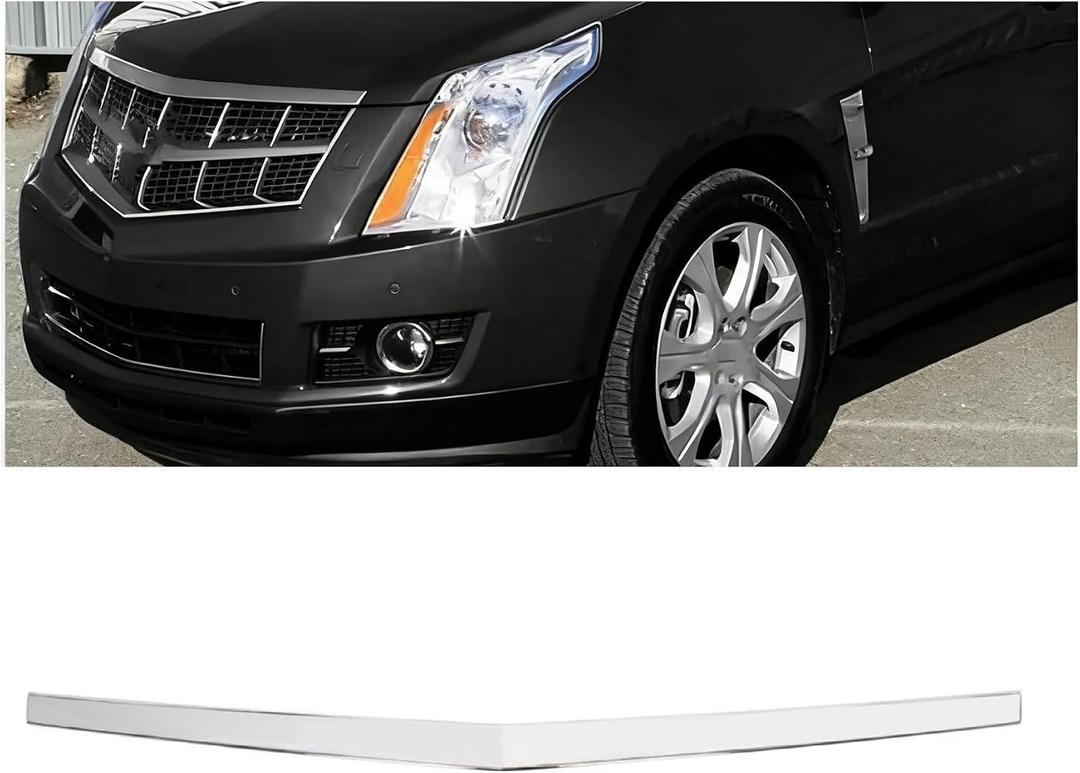 KUAFU Hood Molding Trim Moulding Chrome Compatible with 2010-2016 Cadillac SRX Replacement for 22774203 GM1235120 Front Grille Hood Panel Molding Trim