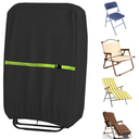Outdoor Zero Gravity Folding Chair Cover 600D Waterproof Patio Foldable Lawn Lounger Recliner Chair Covers Patio Furniture Covers - 1 Pack 28" W x 14" D x 43" H Black