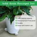 Kigeli 6 Pcs Resin Garden Pot Feet for Outdoor Planters 3 Inch Long 1.5 Inch Tall Flower Handmade Elevator Plant Feet Frost Proof Lifter for 14-20 in Pot(White,Novel)