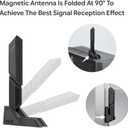 WiFi 7 WiFi Antenna 2.4G 5G 6G Dual Band Magnetic Base WiFi 6E WIFI7 for ASUS ROG Strix Z790 X890 Z890 B850 Gaming Motherboard PC Desktop Computer Wi-Fi 7 Wireless Network Card WiFi Router Black