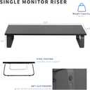 VIVO Monitor and Laptop Stand, 24 inch Desktop Riser, Black, STAND-V000D