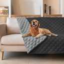 gogobunny 100% Double Sided Waterproof Dog Blanket Soft Pet Bed Cover Reversible Protect Furniture Couch Sofa Car for Puppy Large Dog Cat (Dark Charcoal/Light Charcoal, 52x82 Inch (Pack of 1))